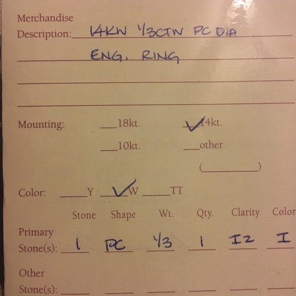 1/3 Karat Diamond engagement ring - Picture 5 of 5